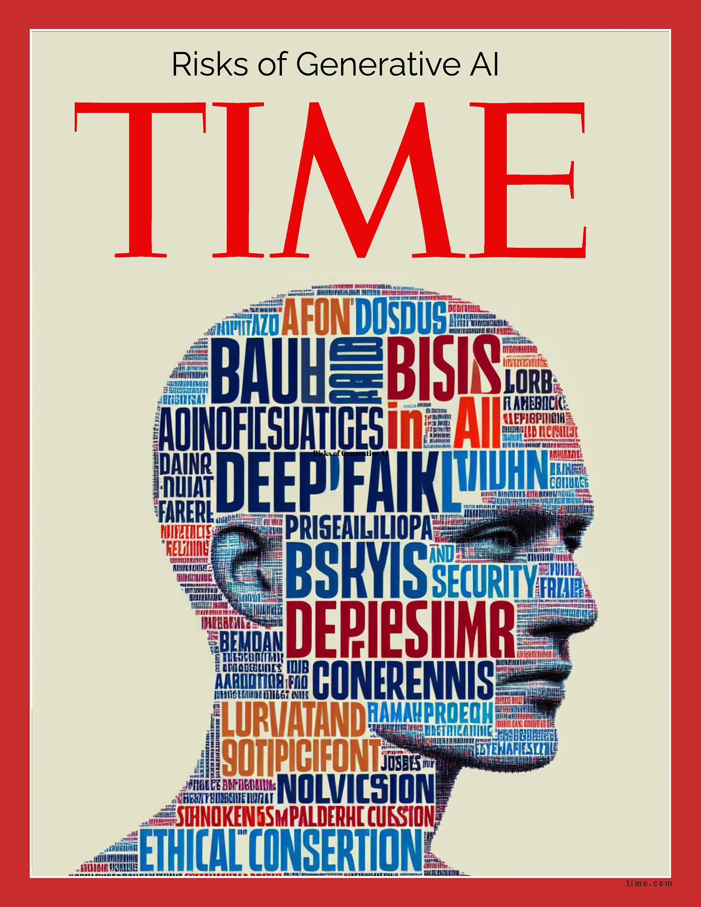 AI generative art cover for Time magazine, risk of generative AI