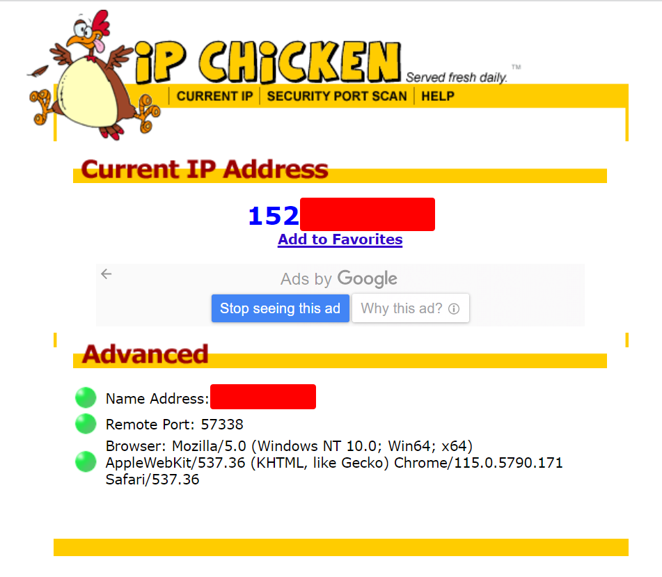 get an ip from a server with ipchicken · GitHub
