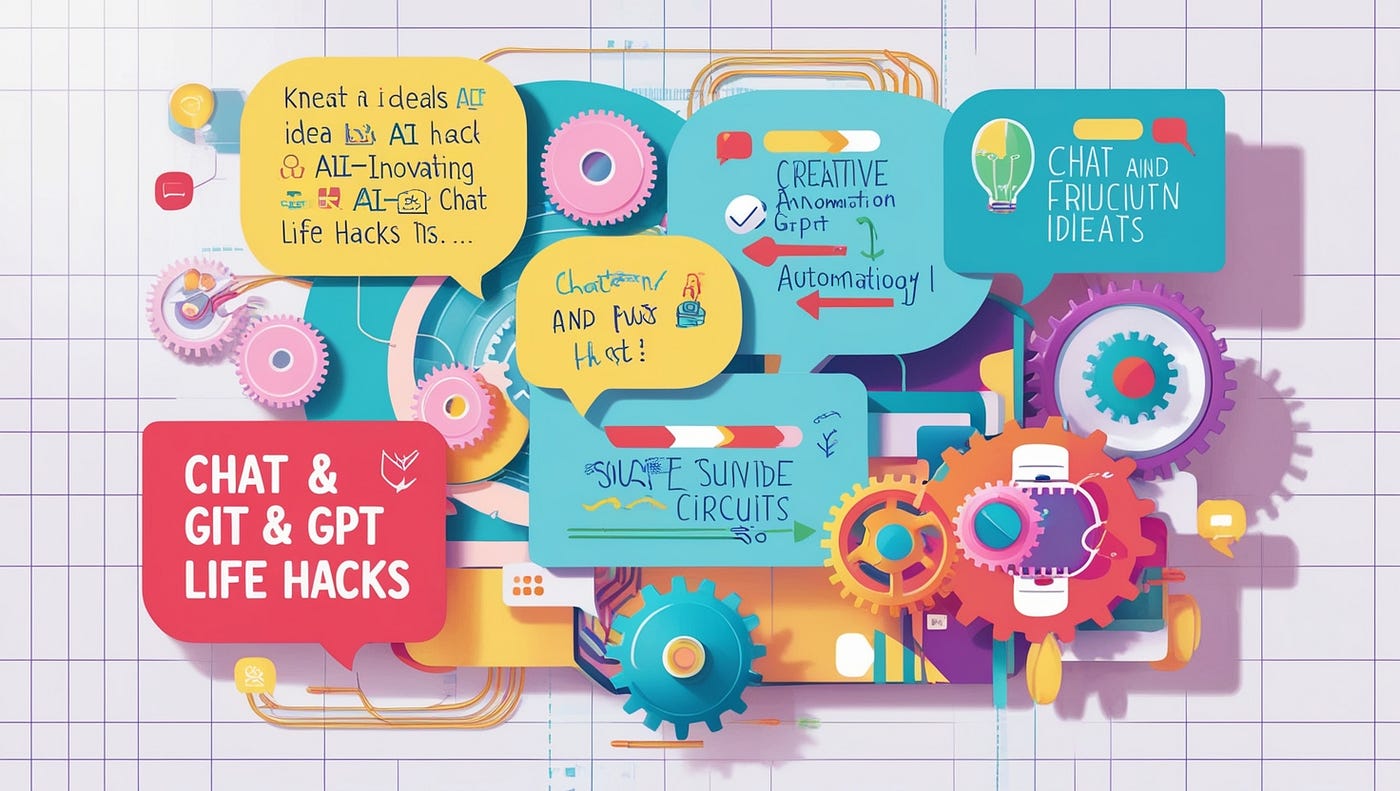 ChatGPT AI productivity and life problem solving illustration