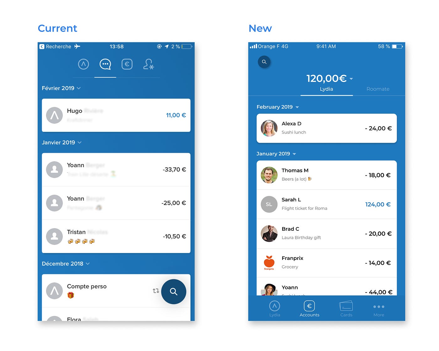 Lydia — a mobile payment app redesign | by Handa Cheng | Medium