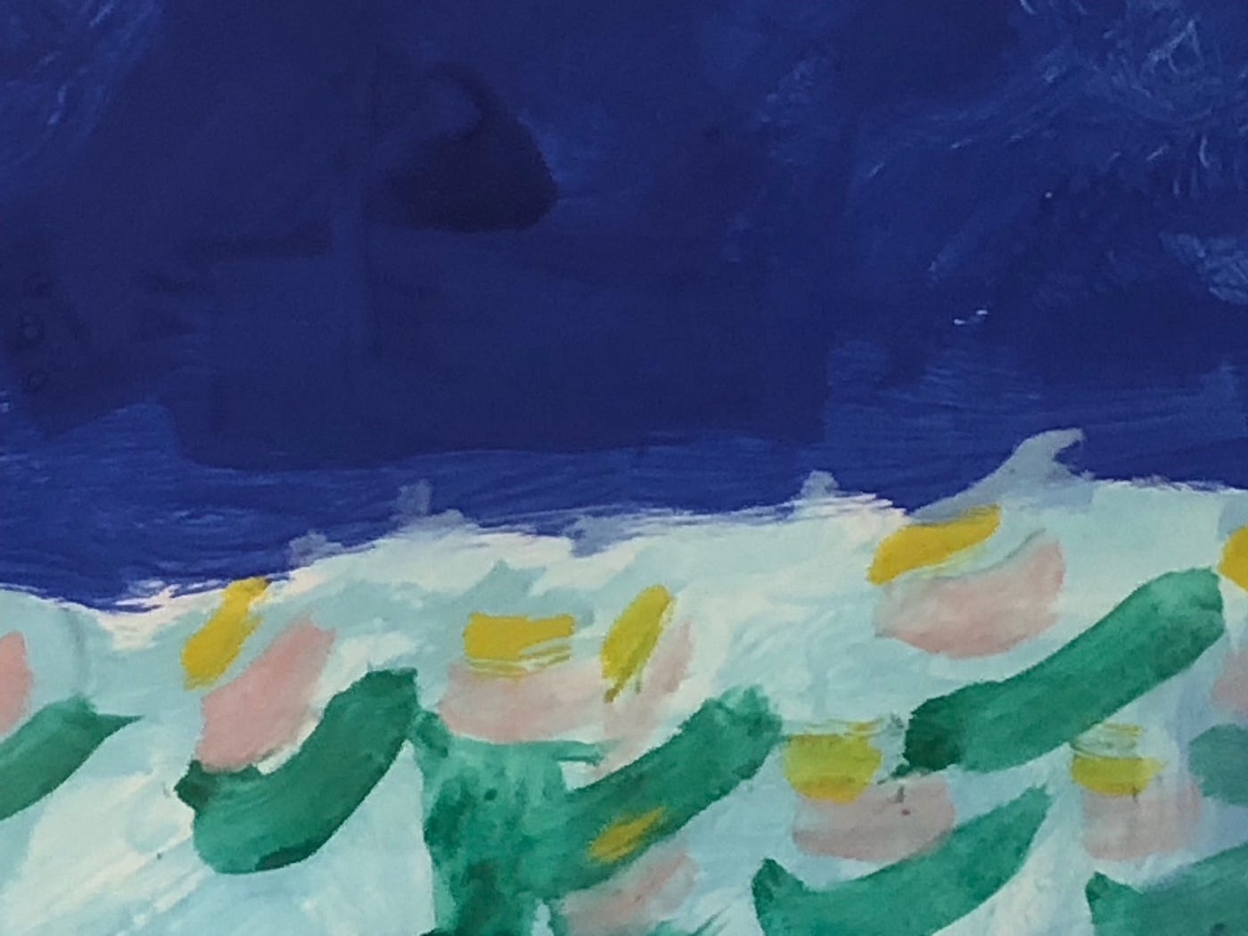 Water lilies by my son in kindergarten — photo provided by the author.