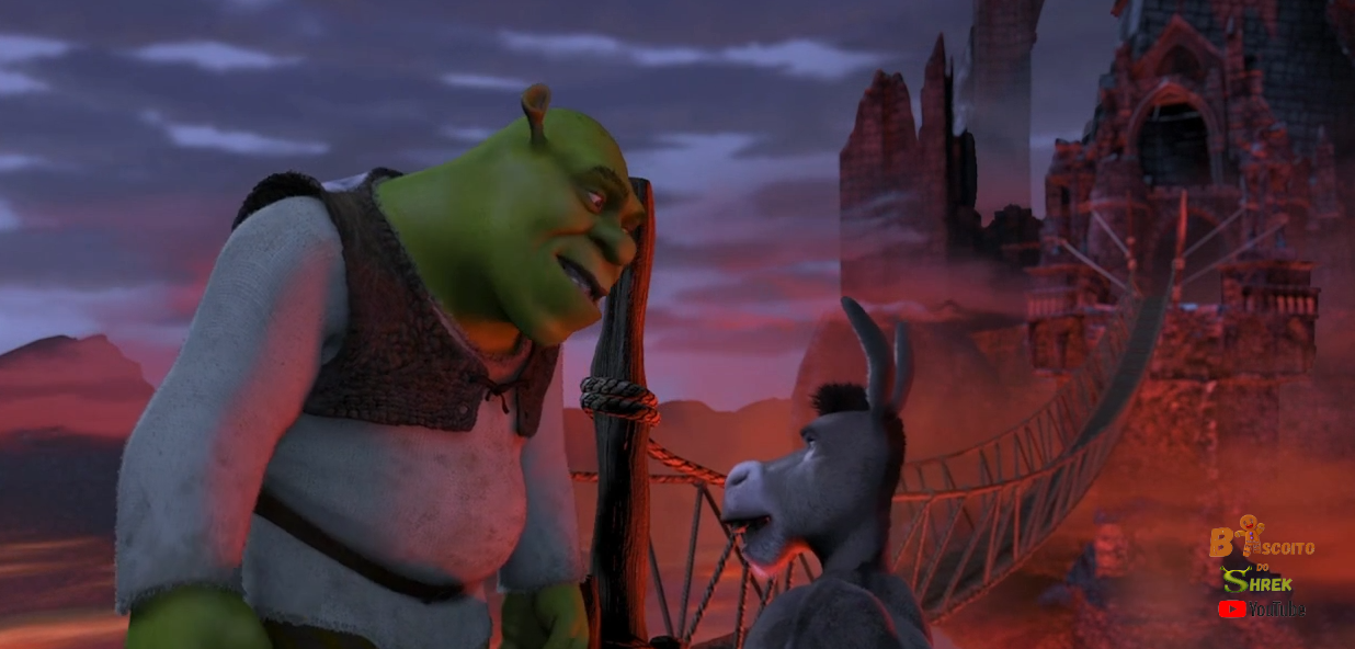 Shrek: Amor, você foi pro pântano hoje? Fiona: Não. Shrek: E esse
