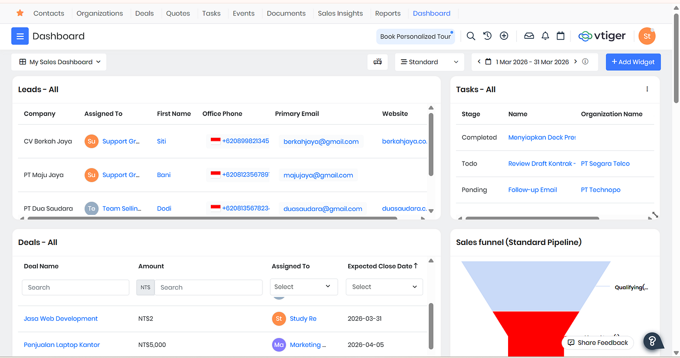 Implementasi Vtiger CRM untuk Mengatasi Data yang Tidak Terintegrasi