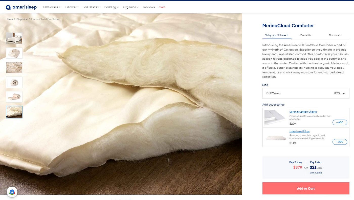 Amerisleep MerinoCloud Comforter