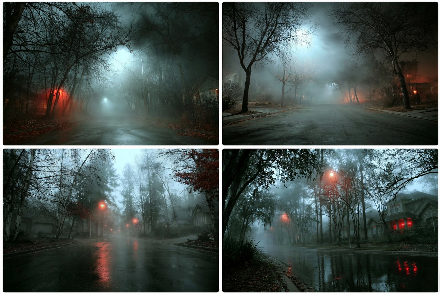 a paranormal image grid made with SREF ID: 1919288721 — created by the author in the Midjourney v8.2 preview
