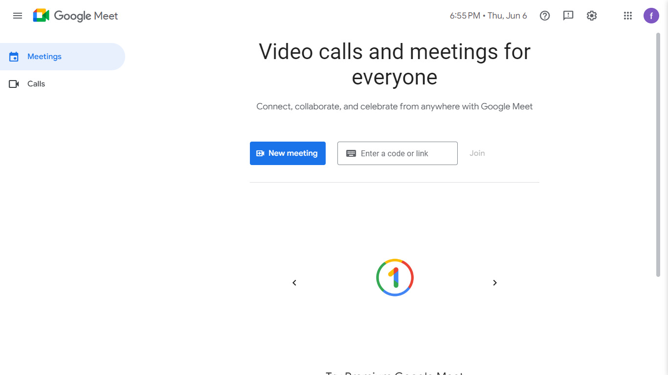 Google Meet Website Screenshot