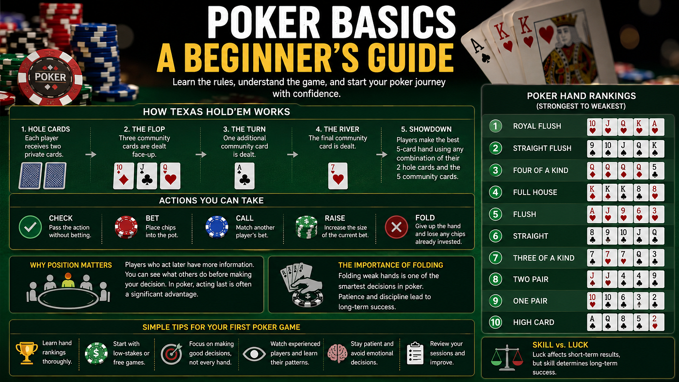 Poker for Beginners: Everything You Need to Know Before Your First GamePoker for Beginners…