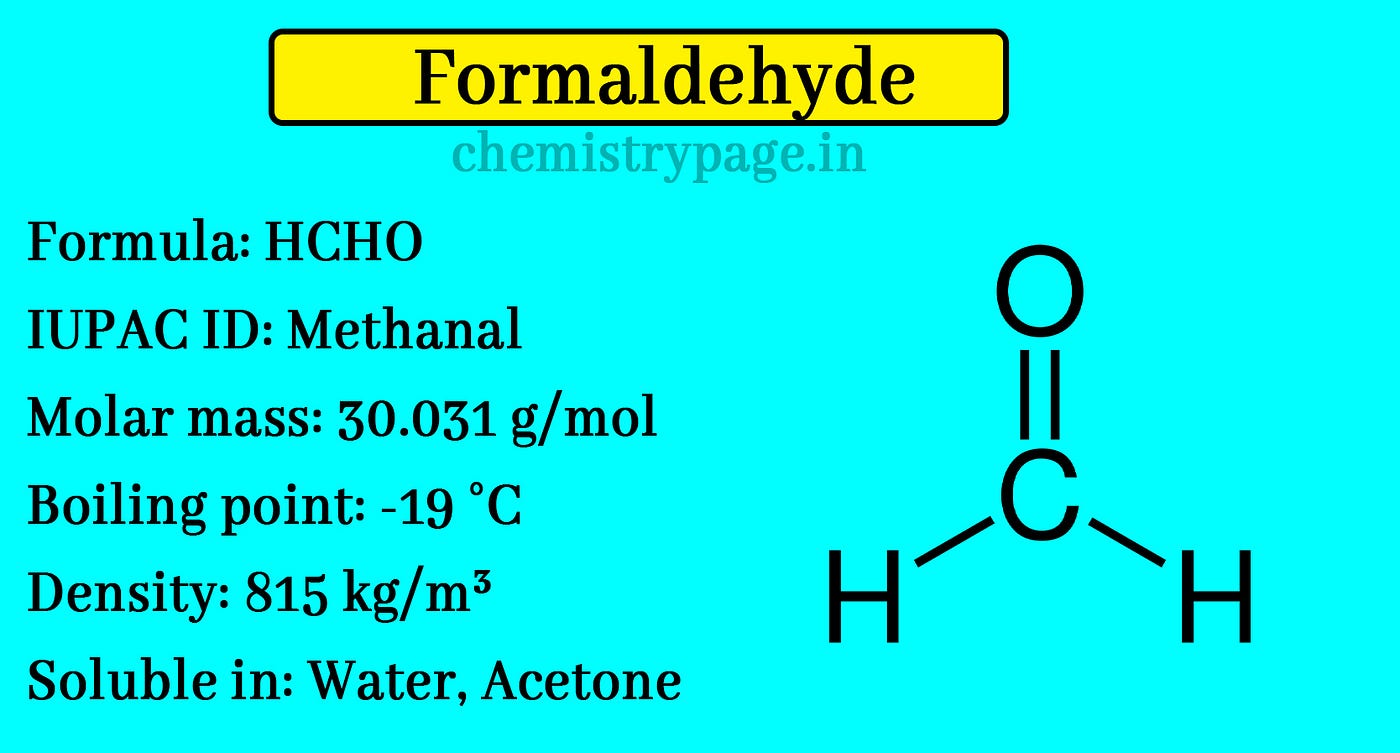 How to test for Formaldehyde? What is the use of formaldehyde in Daily life  | by Chemistry Page | Medium