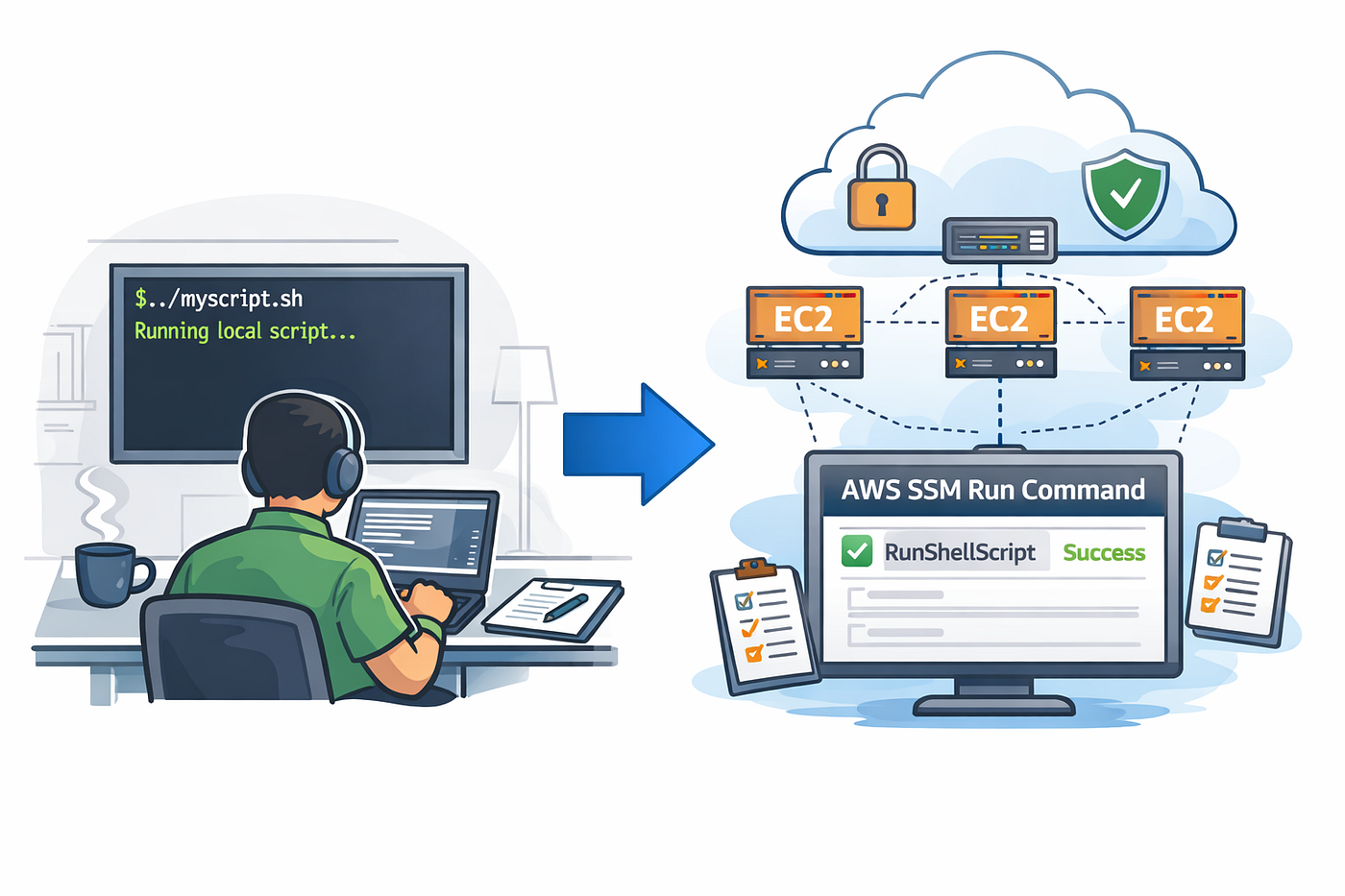 Why I still use Shell scripts in the cloud and how to run them safely with SSM run command