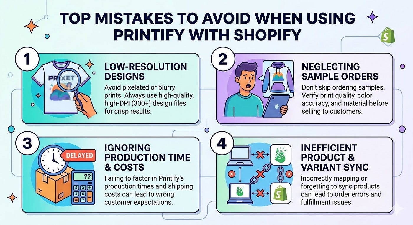 Top Mistakes to Avoid When Using Printify with Shopify