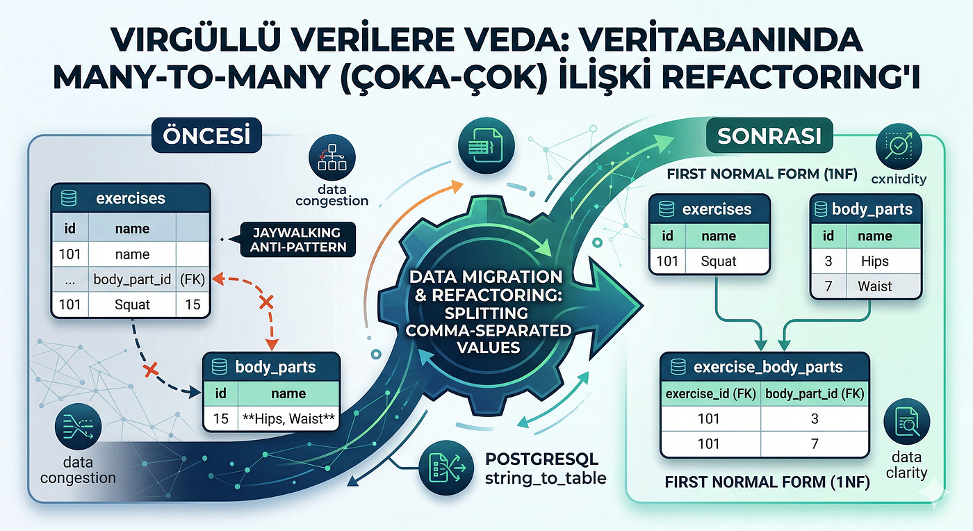 Virgüllü Verilere Veda: Veritabanında Many-to-Many (Çoka-Çok) İlişki Refactoring’i