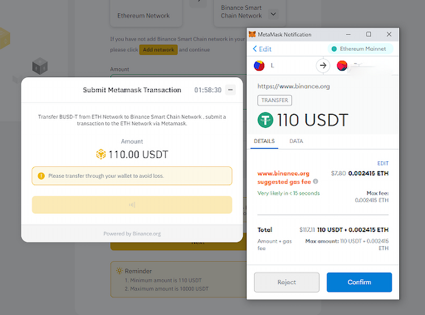 How to transfer USDT from Ethereum Blockchain to Binance Smart Chain | by  Lara | Manga Token | Medium