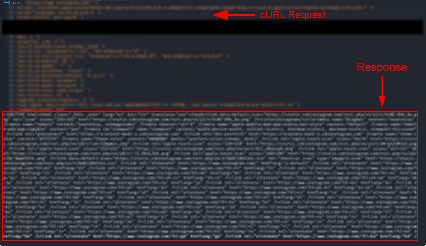 Request to www.instagram.com using curl