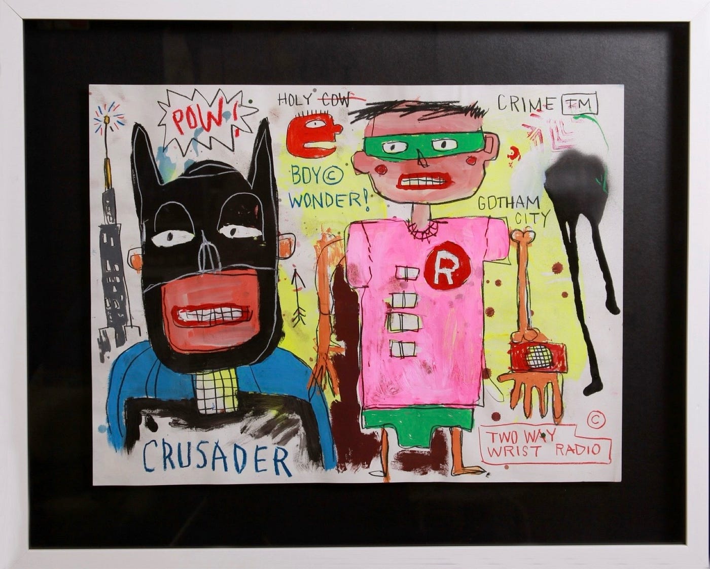 BATMAN  & Andy W JEAN-M BASQUIAT100 400％ BASQUIAT'S SUPERHERO SERIES — When the City Needed Saving, He Drew