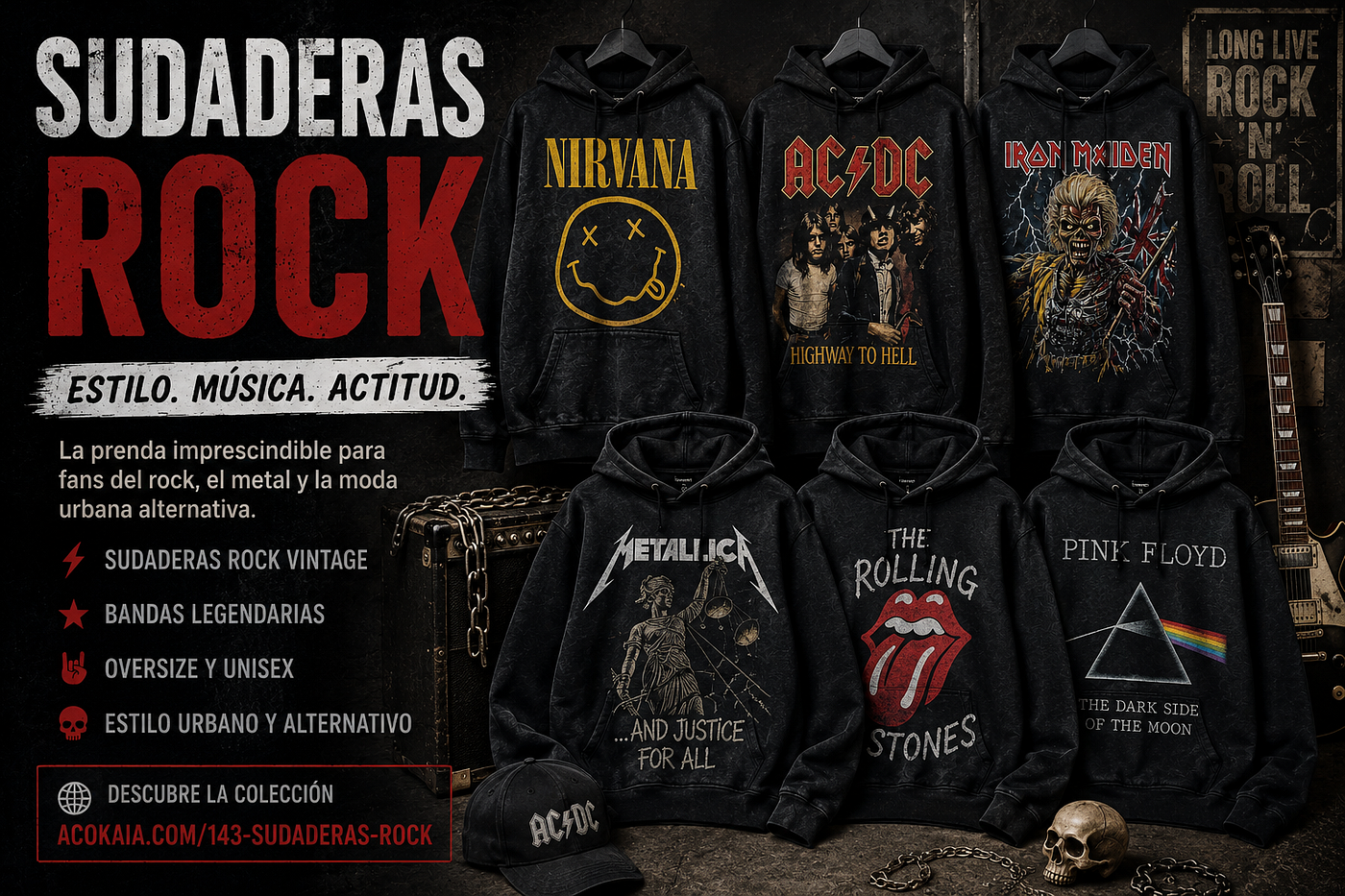 Sudaderas rock hombre y mujer: la tendencia alternativa que domina el streetwear en 2026