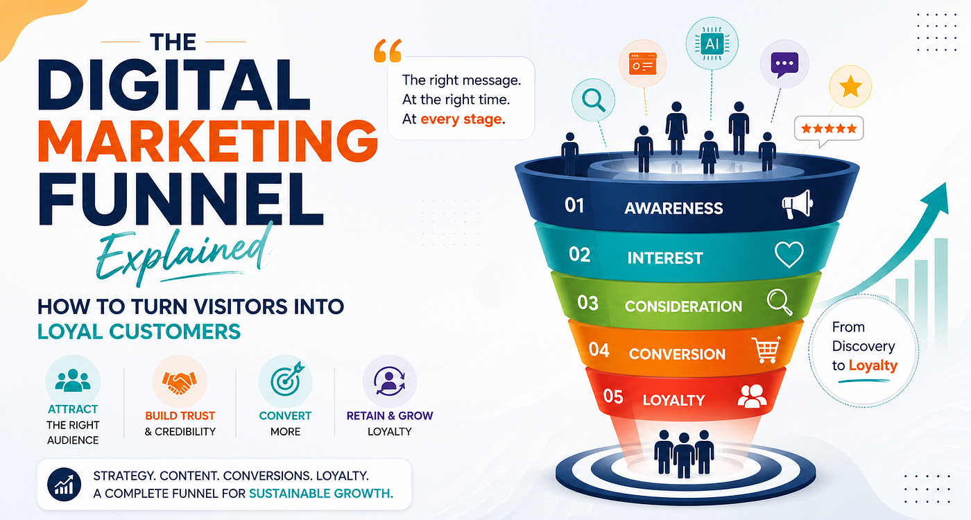 The Digital Marketing Funnel Explained: How to Turn Visitors into Loyal Customers