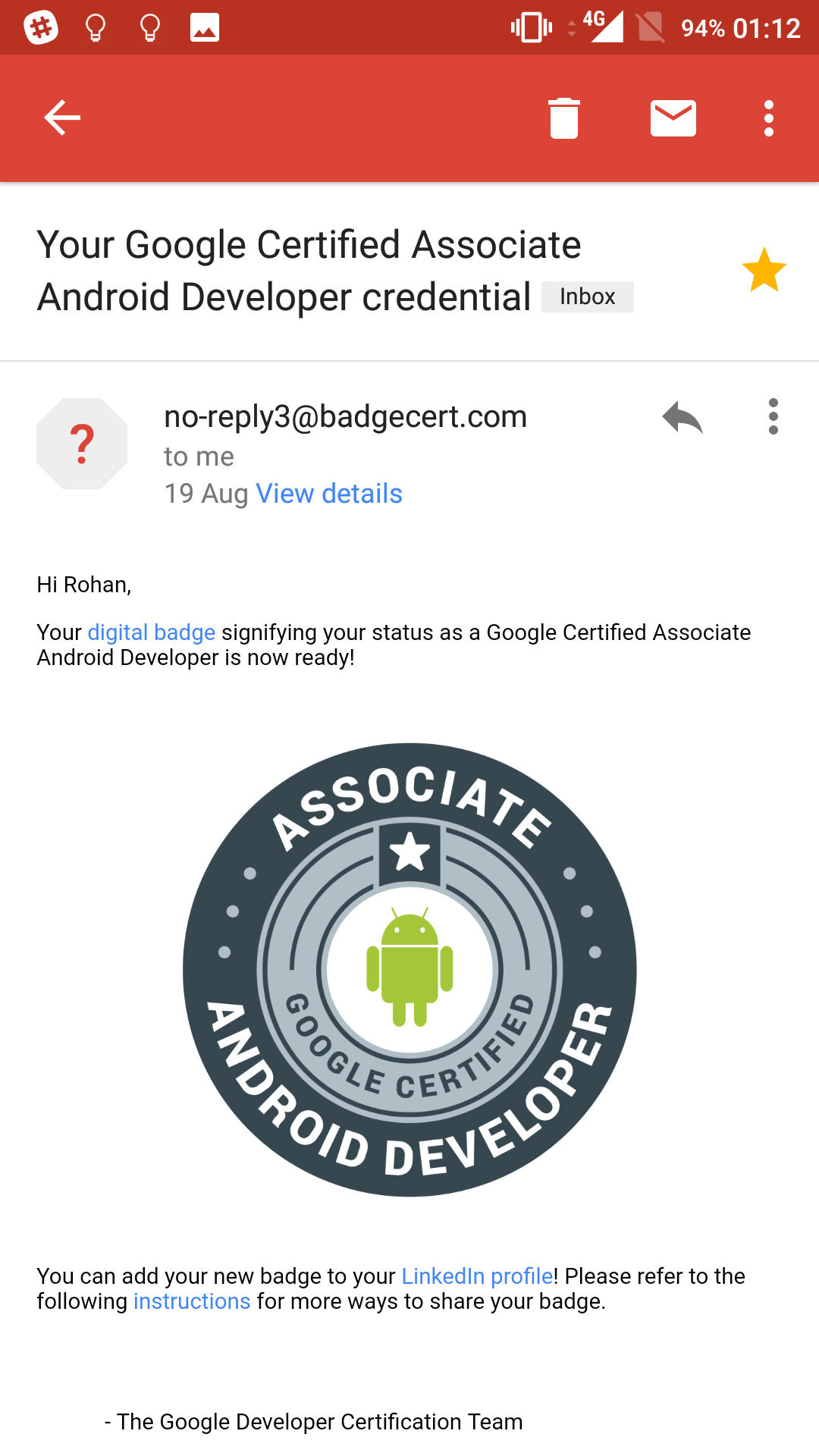 grow with google associate android developer certification