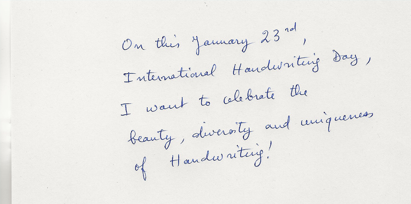 It’s International Handwriting Day