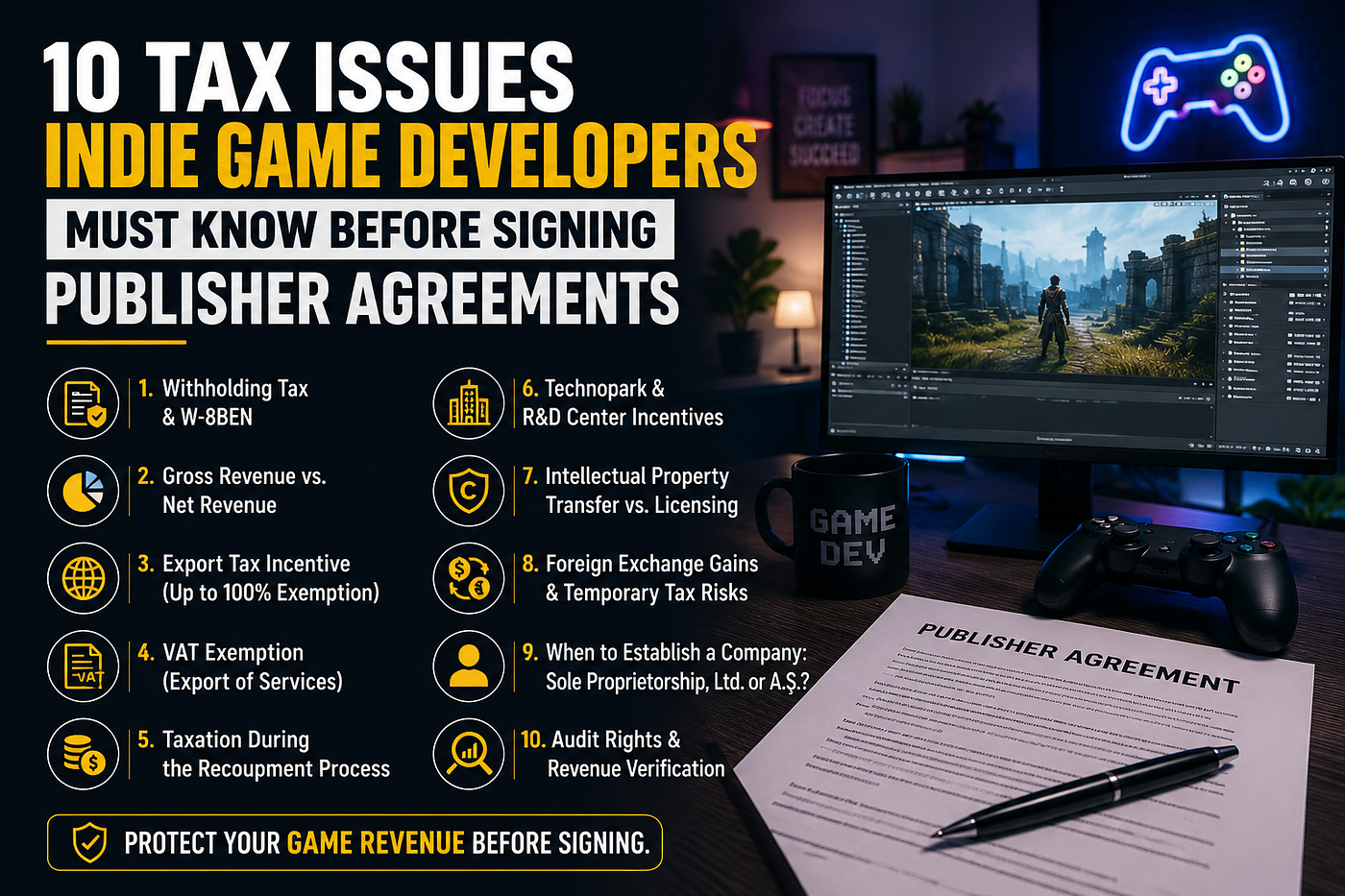 10 Tax Issues Indie Game Developers Must Know Before Signing Publisher Agreements