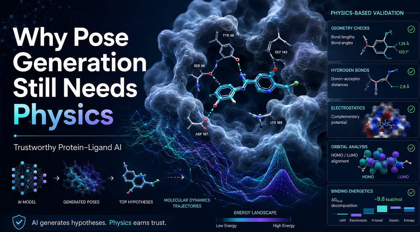 Why Pose Generation Still Needs Physics: Trustworthy Protein–Ligand AI