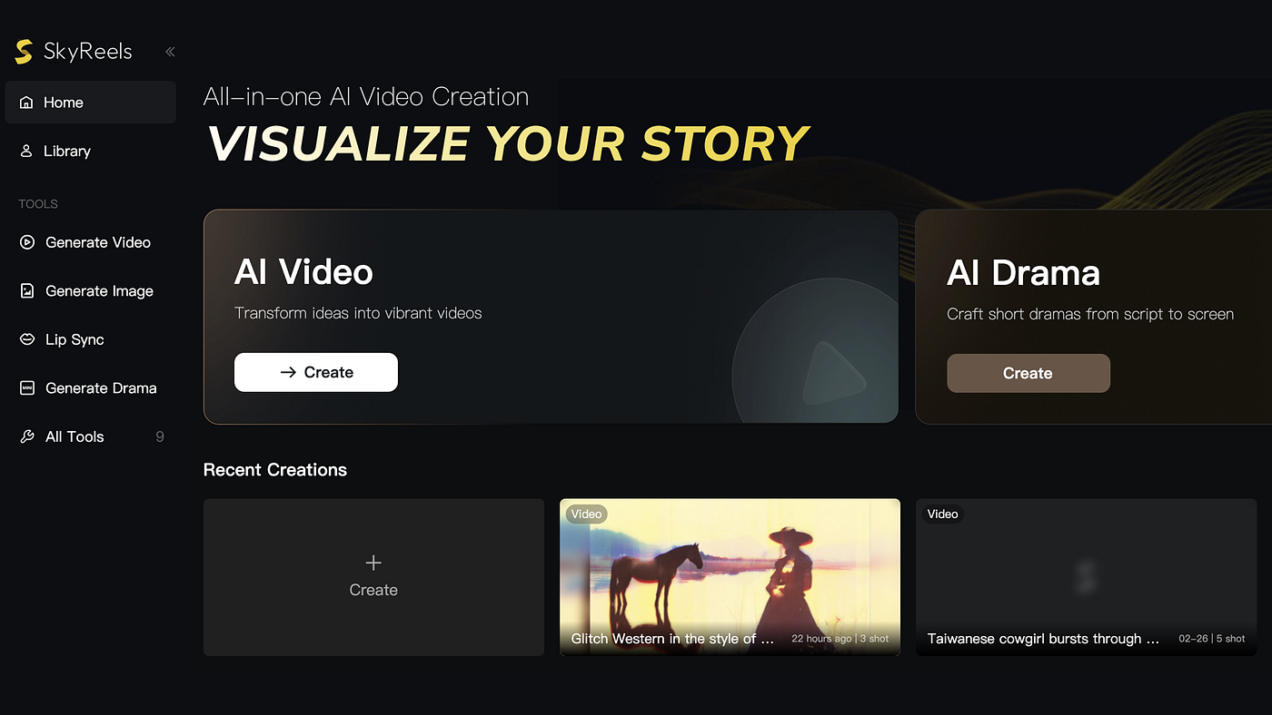 SkyReels, Generative AI video dreams