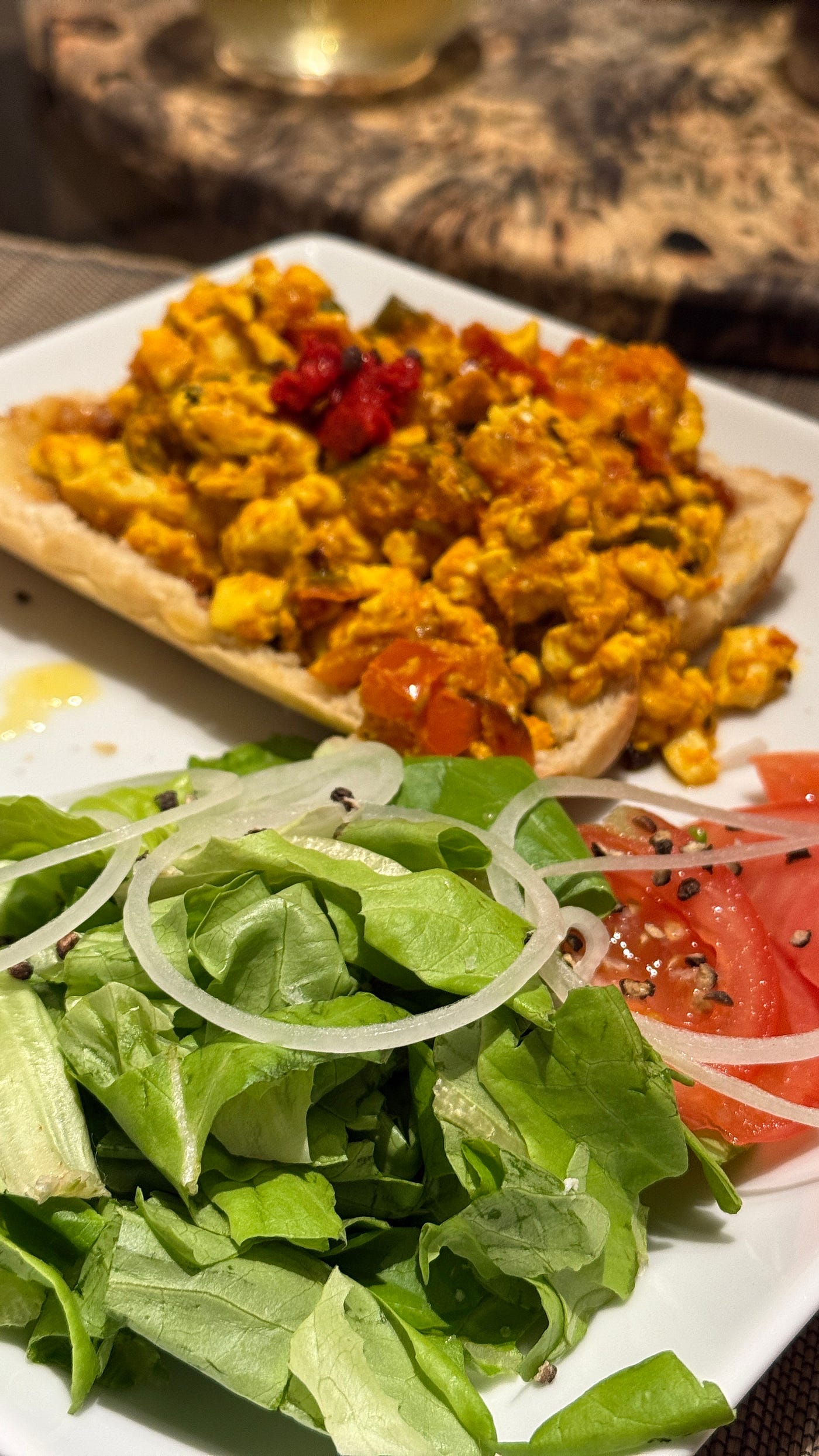 This is plant-based cooking: tofu, real vegetables, real flavor — no pretend chicken required.