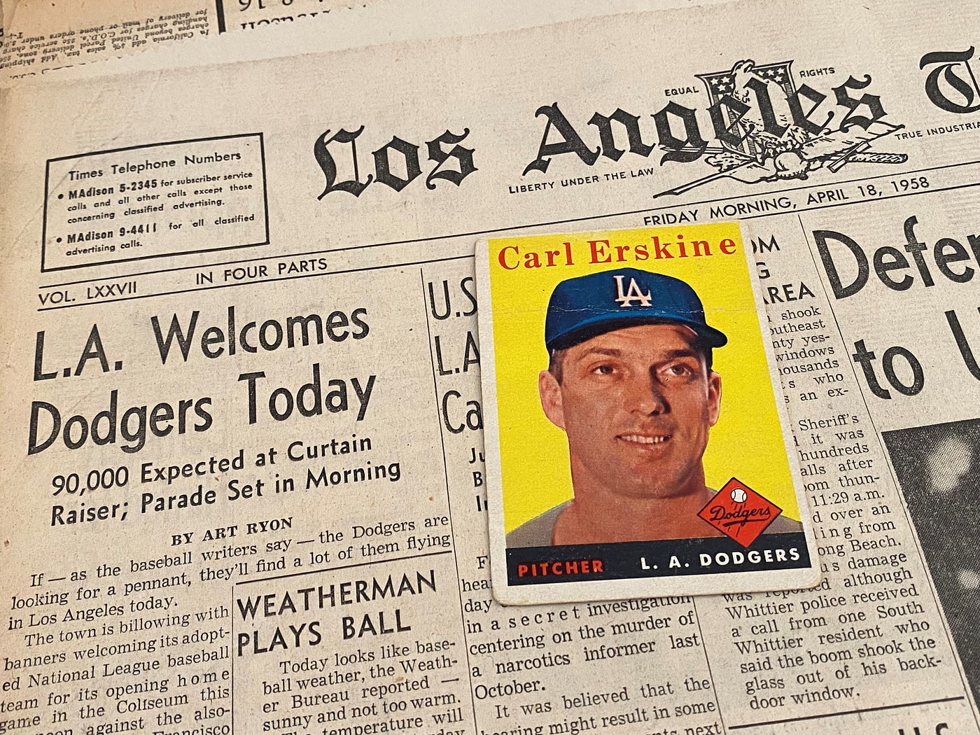 Historic Opening Day acts to savor | by Mark Langill | Dodger Insider
