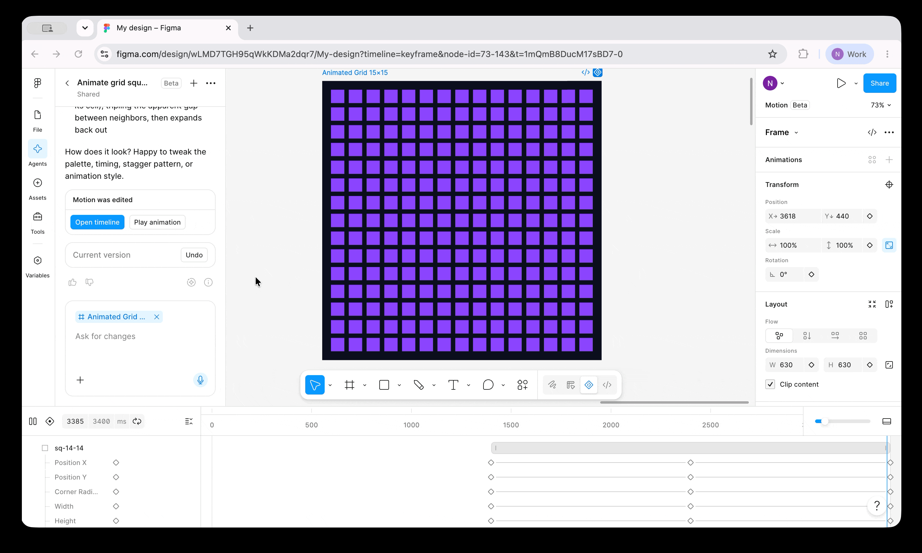 Animation example in Figma motion.