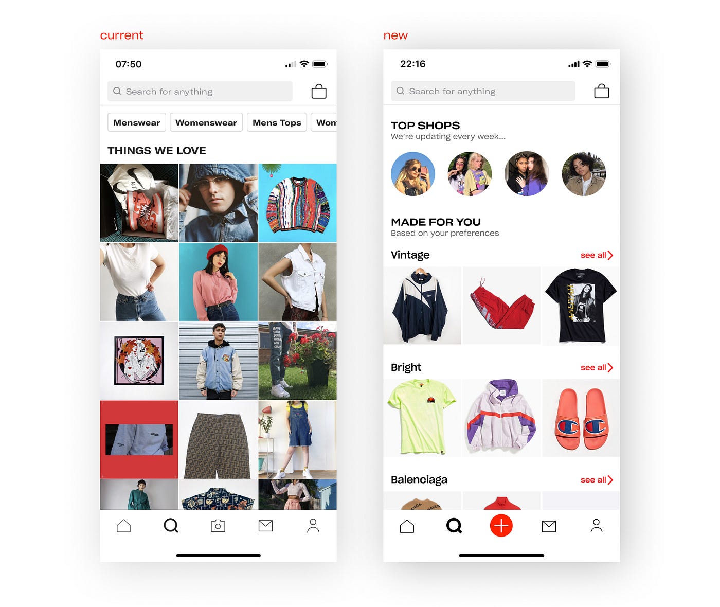 Depop — a UX case study. Re-design search flow and relevant…, by Vlad Vi