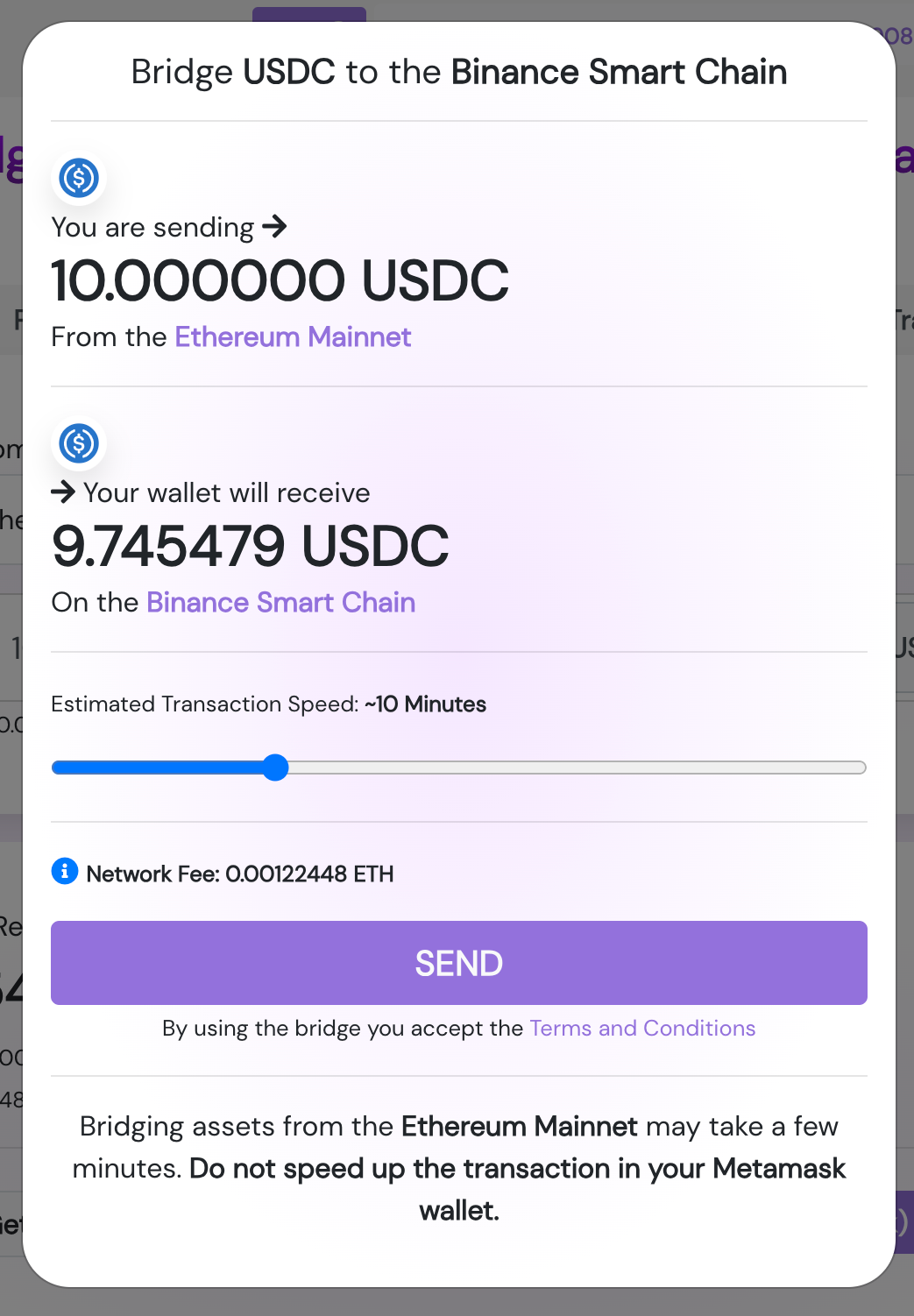 Bridge USDC from Ethereum to Binance Smart Chain Quickly and Cheaply | by  Umbria Network | Medium