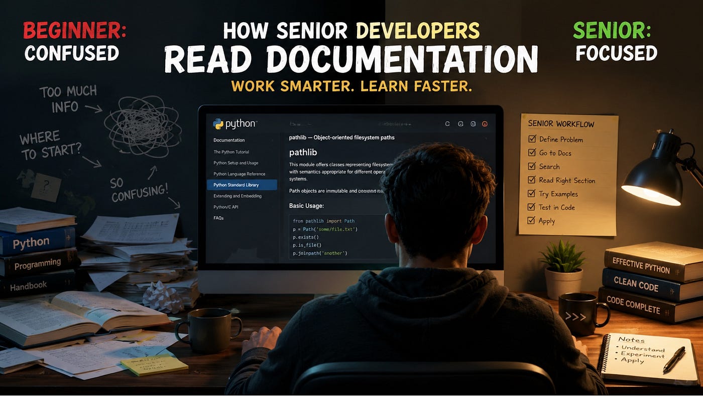 How Senior Developers Read Documentation in Minutes (And Why Beginners Struggle)