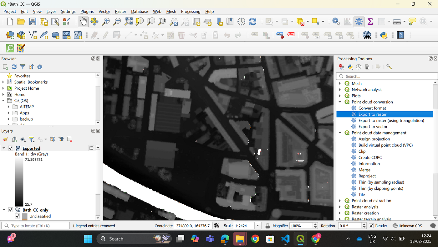 Un-preprocessed Raster layer