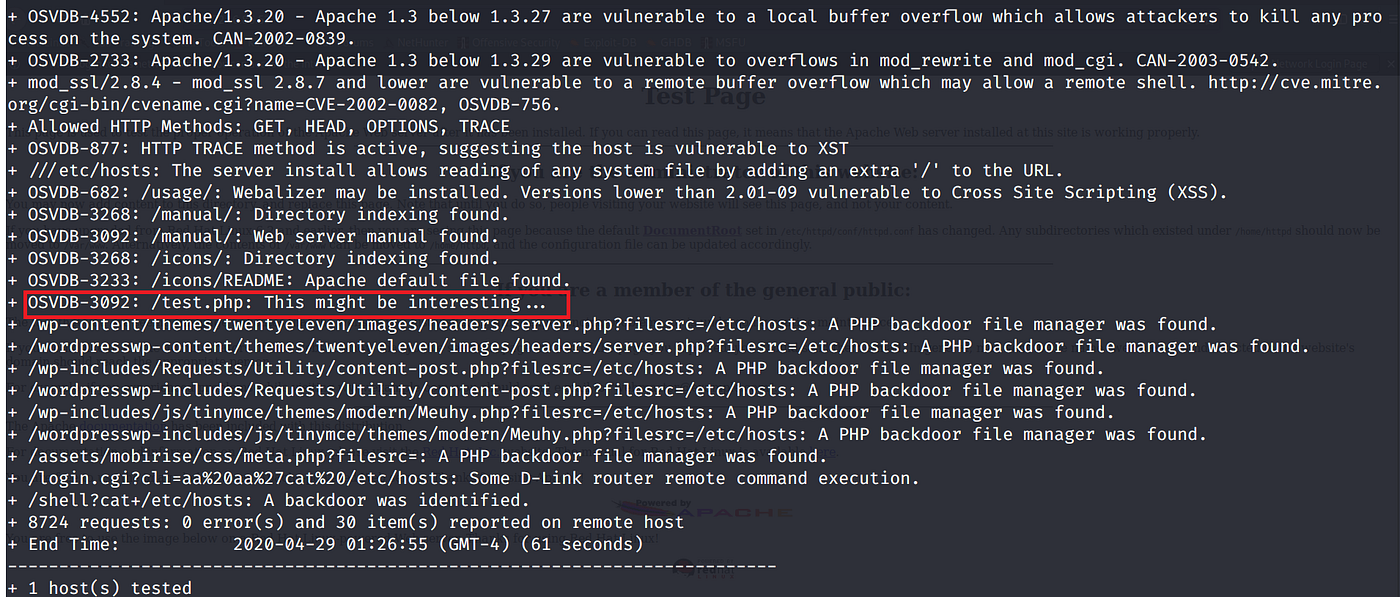 VulnHub -Kioptrix level-1 with Metasploit: | by narayan_snr