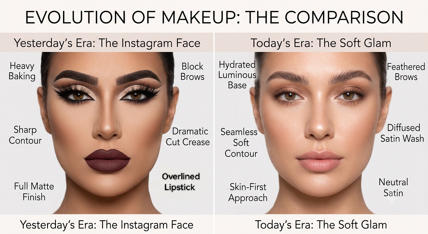 The Great Beauty Shift : How Makeup Techniques Have Evolved .
