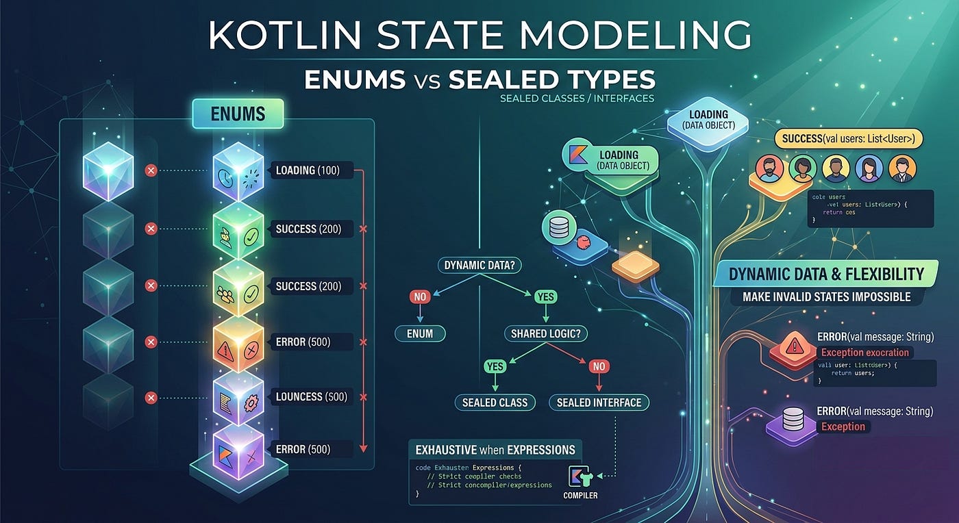 The Ultimate Guide to State Modeling in Kotlin: Enums, Sealed Classes, and Sealed Interfaces