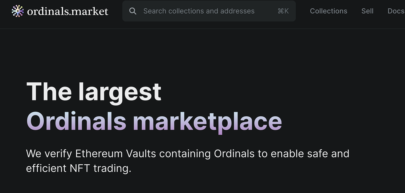 How To Use Ordinals.Market. How to Use Ordinals.Market to buy BTC… | by Old  School Crypto | Medium