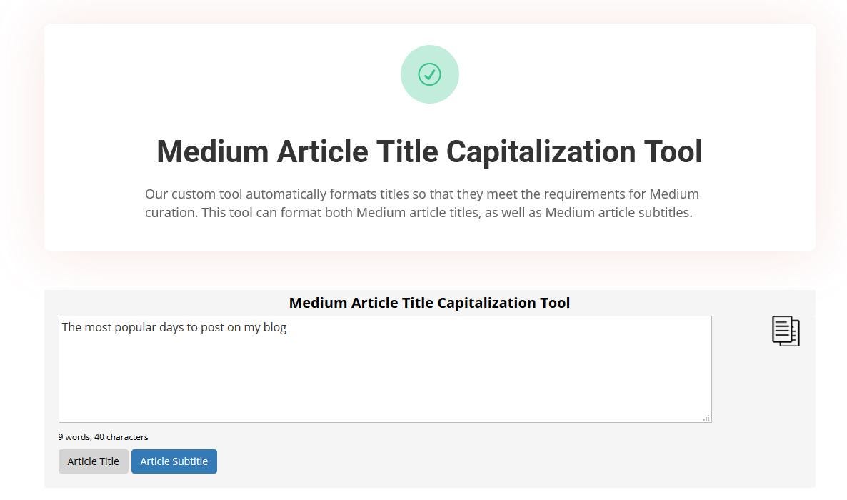 Medium Article Title and Subtitle Capitalization Tool | by Medium  Formatting | Blogging Guide | Medium