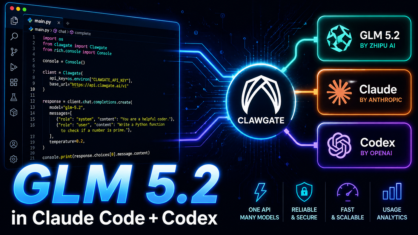 How to Run GLM 5.2 in Claude Code and Codex with Clawgate AI