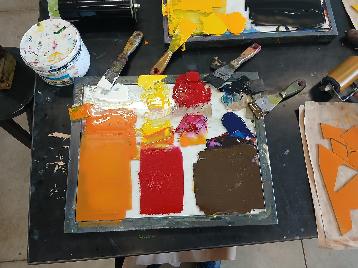 Mesa de trabajo paleta de color
