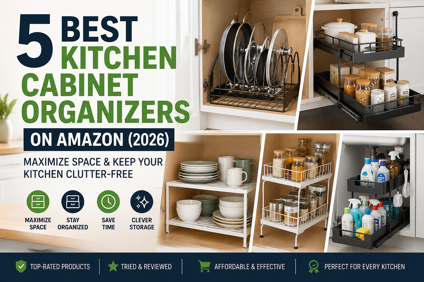 5 Best Kitchen Cabinet Organizers on Amazon (2026) – Maximize Space & Keep Your Kitchen…