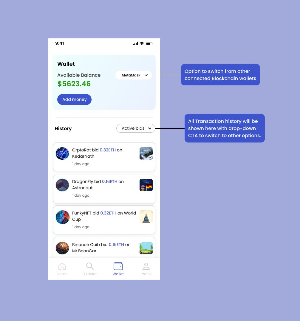 NFT Planet: UX case study to create a exchange platform to trade in NFTs |  by Arun Kewat | Muzli - Design Inspiration