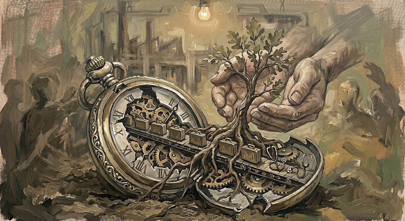 This painting shows Gen Z breaking away from forced traditional paths to find what truly makes them happy.
