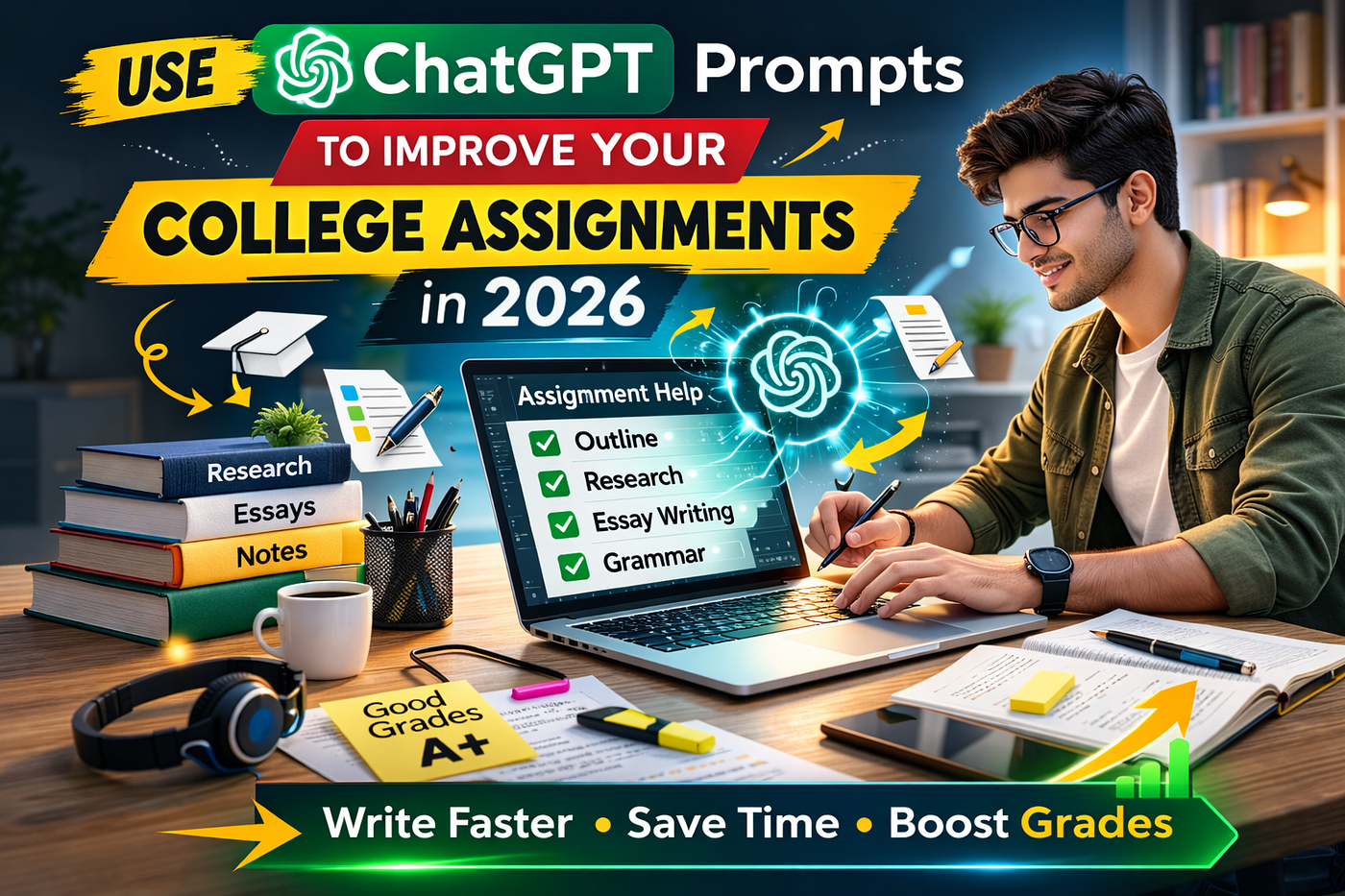 5 Best ChatGPT Prompts for College Assignments in 2026 (Write Faster & Improve Grades)