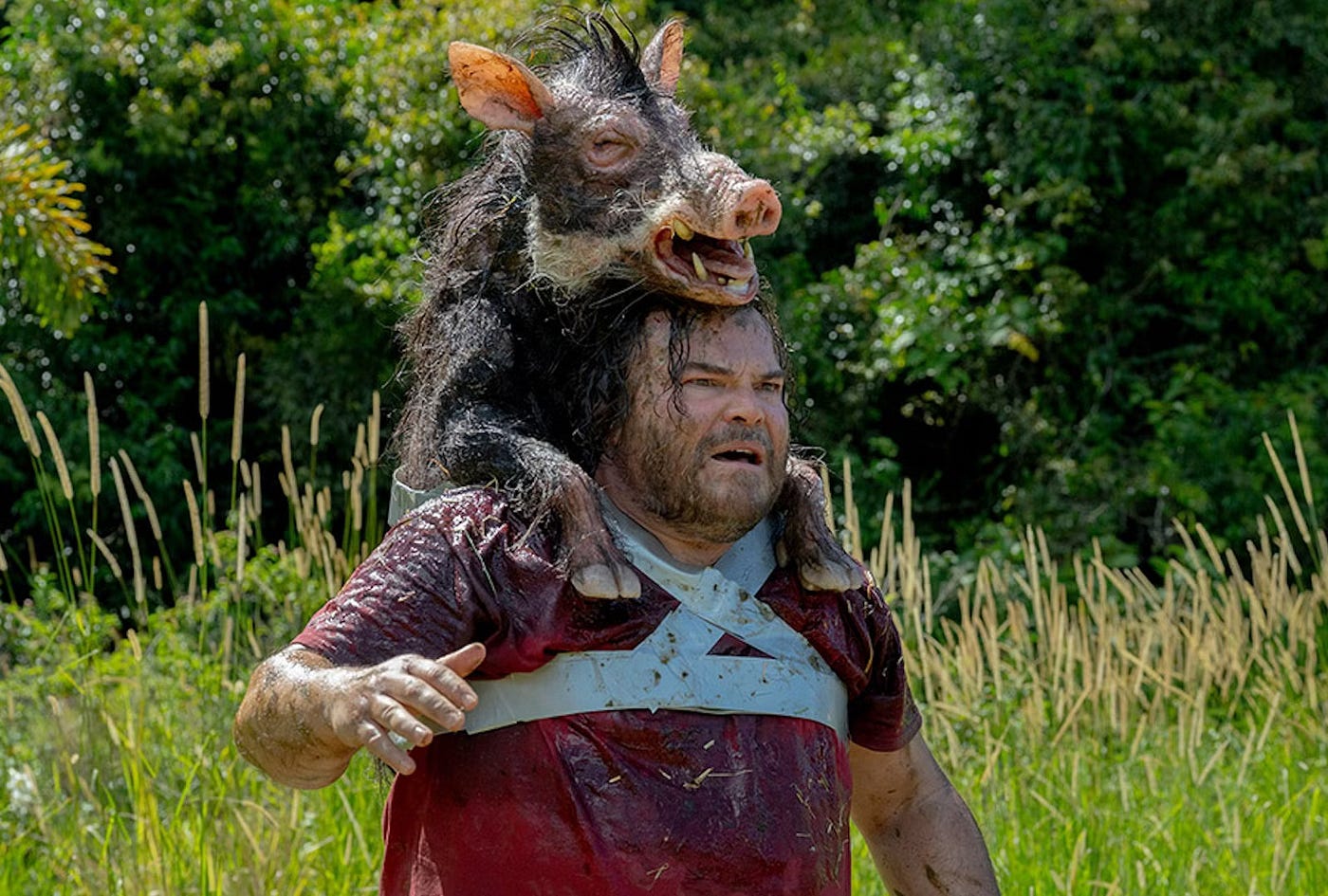 Jack Black and Boar in Anaconda