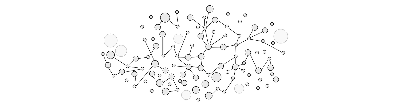 Same network diagram as above, but with the largest nodes disconnected.