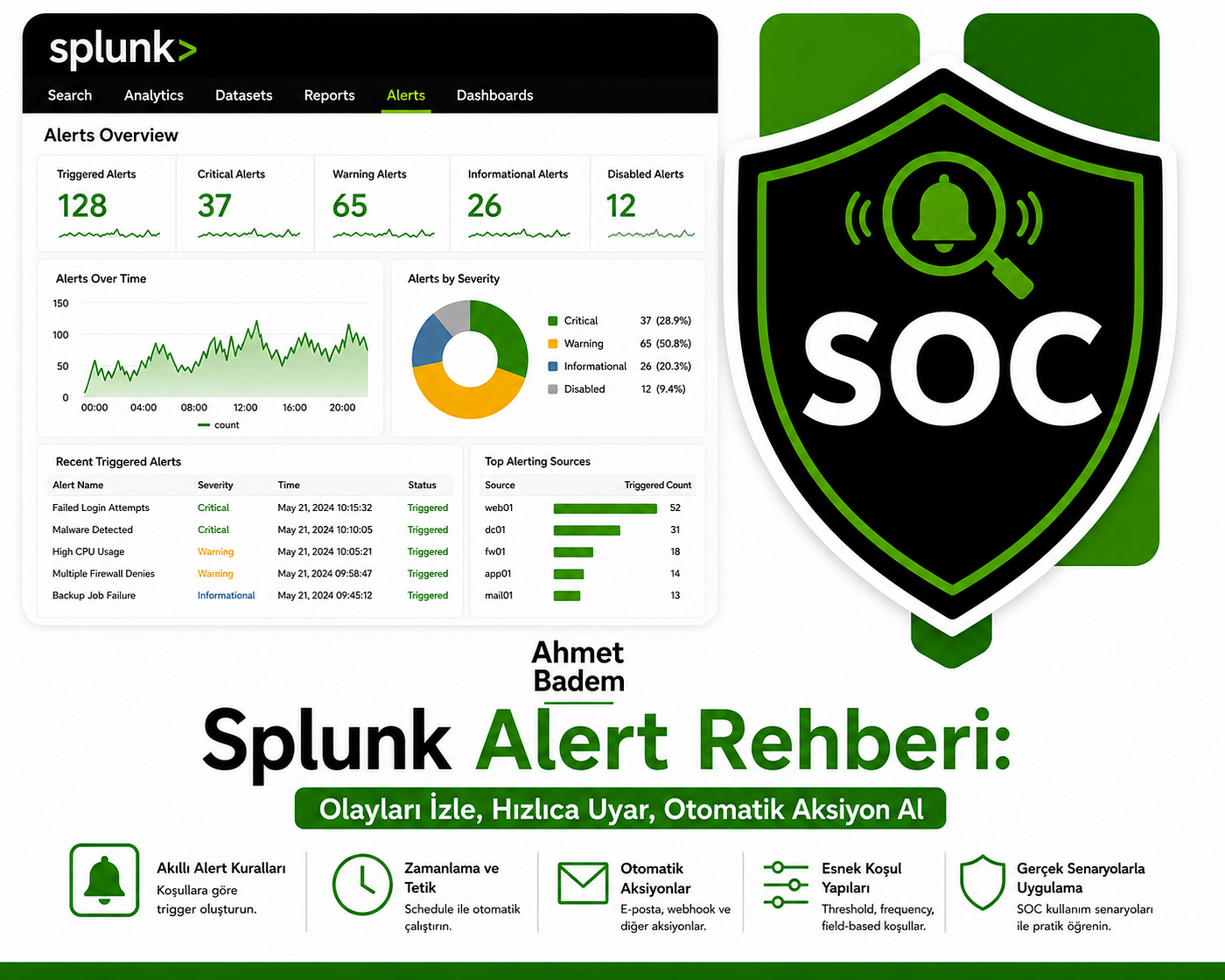 Splunk Alert Mantığı: Baştan Sona Uygulamalı Rehber