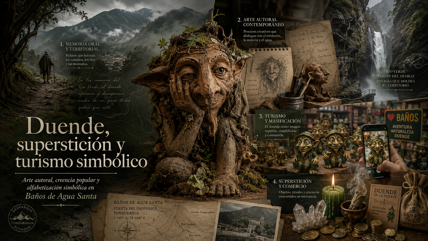 Activar duendes: superstición moderna, arte simbólico y Duendismo Cultural en Baños de Agua Santa