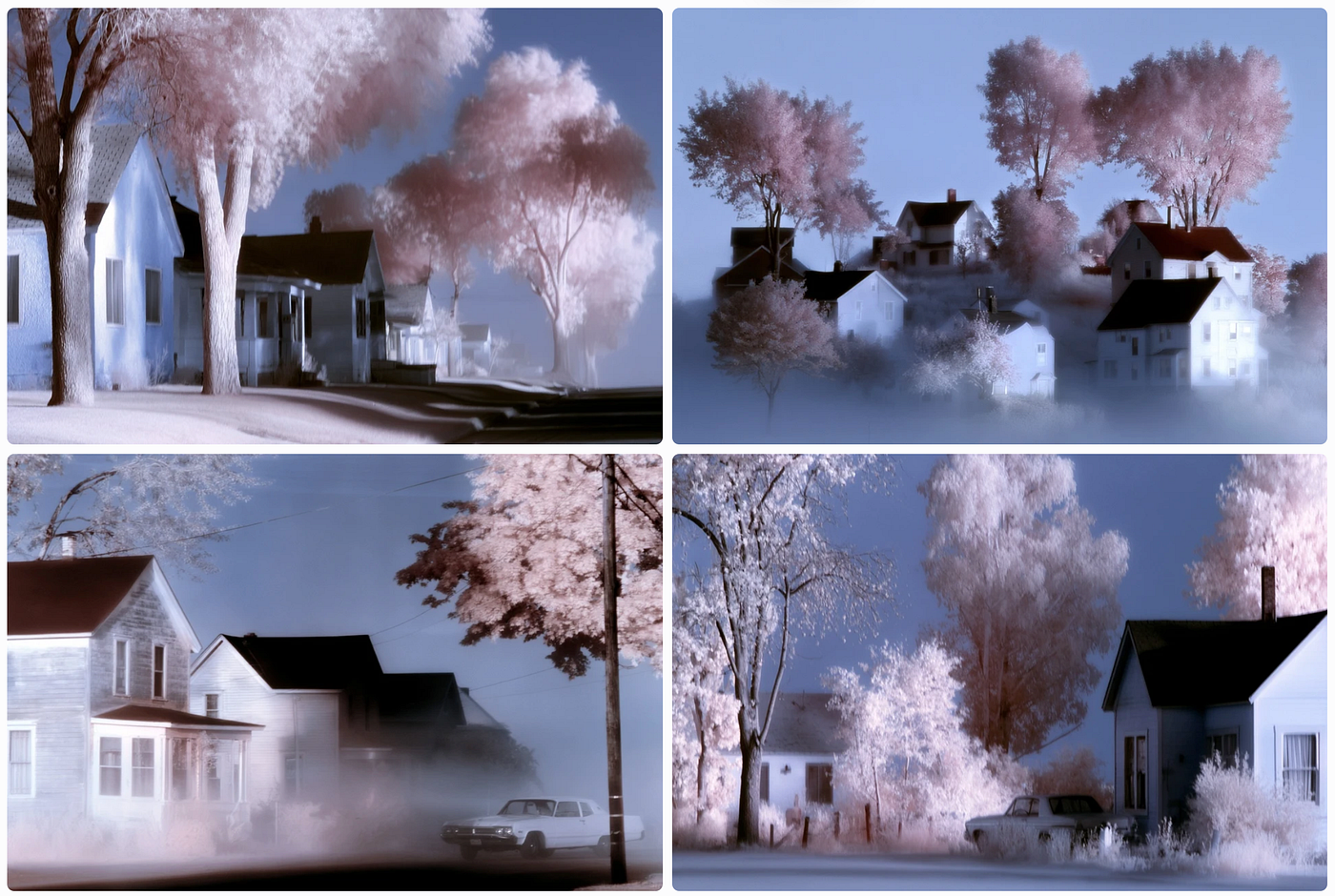a paranormal image grid made with SREF ID: 3345215949 — created by the author in the Midjourney v8.2 preview