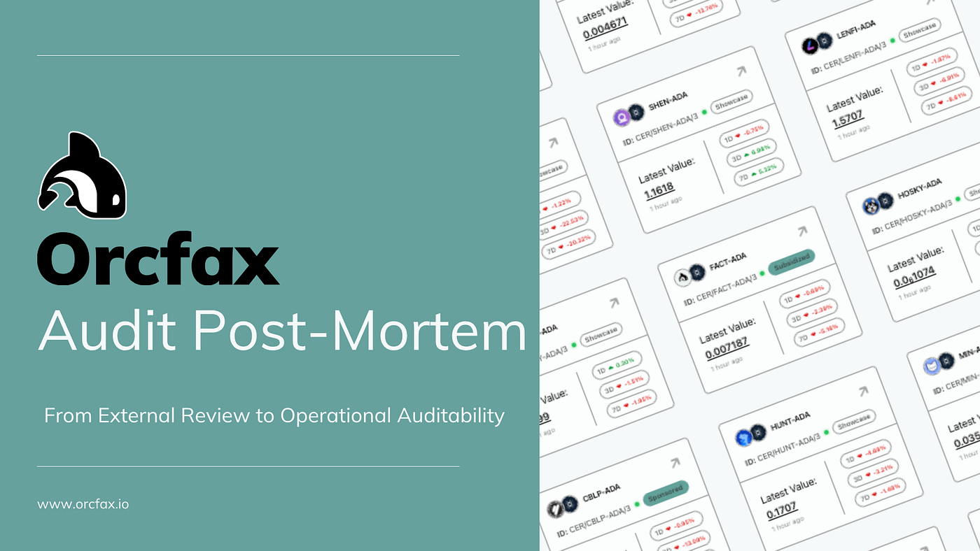 Orcfax Architecture Audit Post-Mortem: From External Review to Operational Auditability