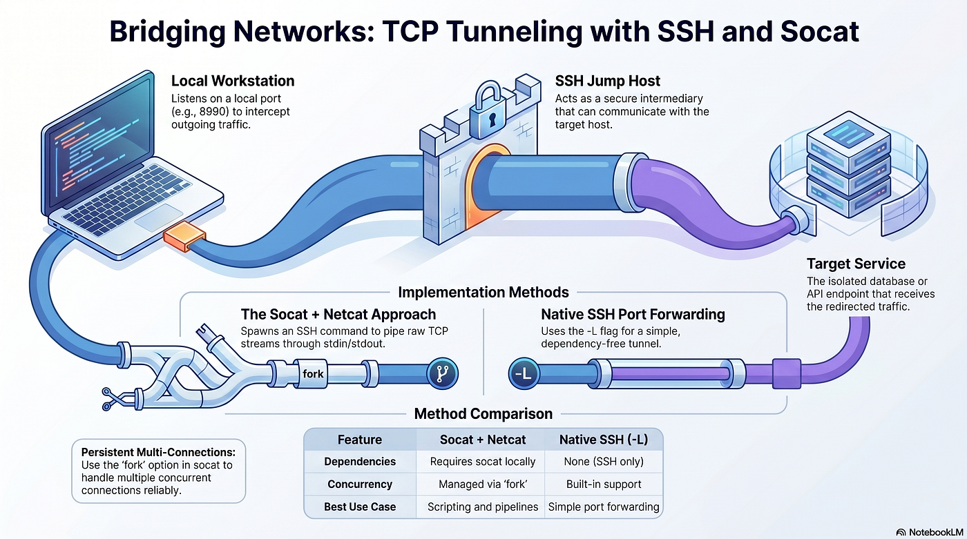 Tunneling TCP Connections Over SSH Using socat and nc